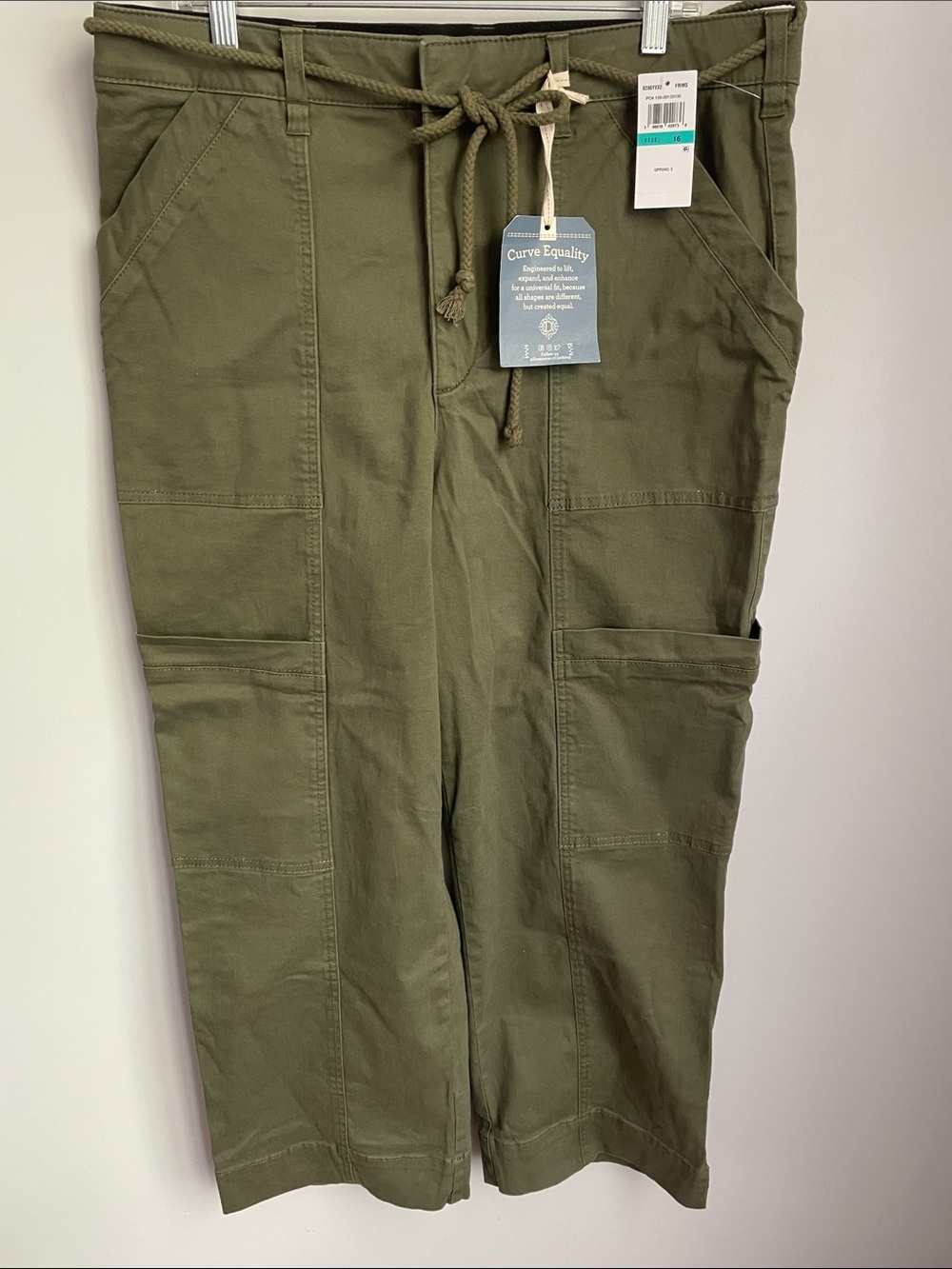 New Democracy Ab Solution Ultra Skyrise Olive Green Utility Cargo Pants Size 16